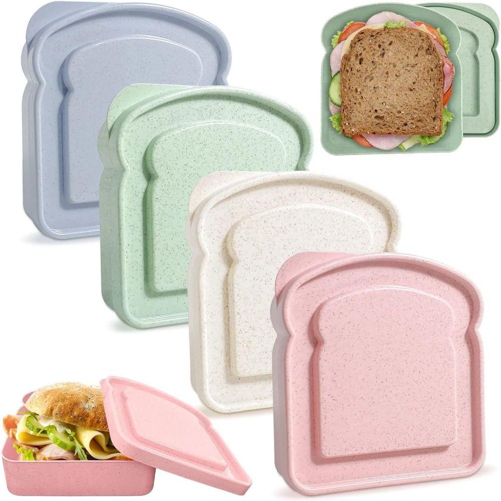 Portable Toast Storage Box Transparent Sandwich Meal Box Fashion Sandwich Container Household