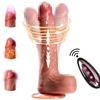 Толкающий дилдо Реалистичный Большой Пенис Член С подогревом Вращающийся Вибрирующий Вагинальная Анальная Стимуляция Дилдо Стимулятор Точки G Клитора Взрослая Секс-игрушка для Женщин