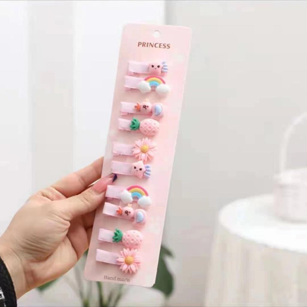 10 PCS Baby Girls Hair Clips, Colourful & Cute Hair Accessories | Multicolour