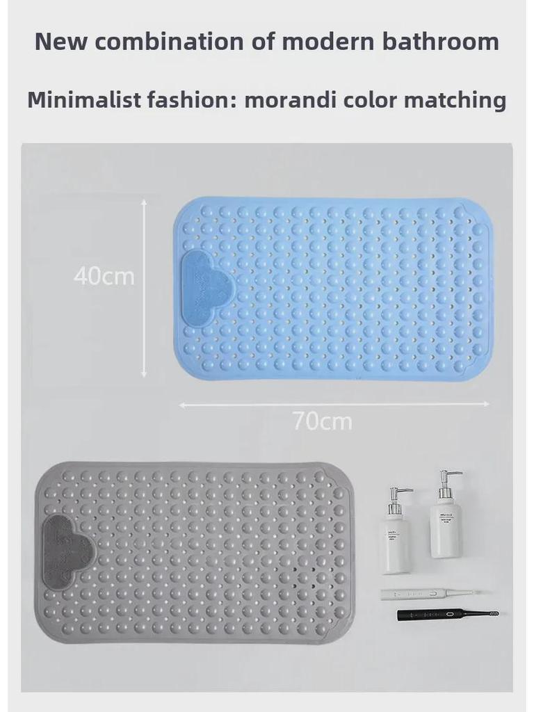 Non-Slip TPE Suction Cup Bath Mat for Shower or Tub