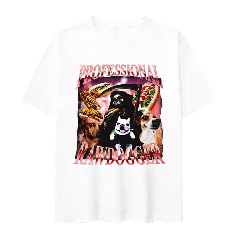 Professional Rawdogger Hot Dog Funny Meme T Shirt Women Vintage High Quality Fashion Tshirts Clothing Oversized Cotton Tshirt