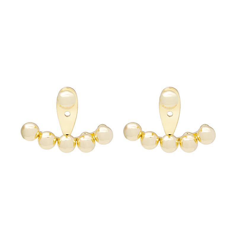Wang Ziwen Has Two Of The Same Style. After Wearing It, Hang Golden Bean Earrings, Metal Round Beads, Smile Stud Earrings, And Earrings.