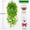 Artificial Green Plant Wall Décor - Rattan Hanging Vines with Pothos and Spider Plant for Indoor Living Room