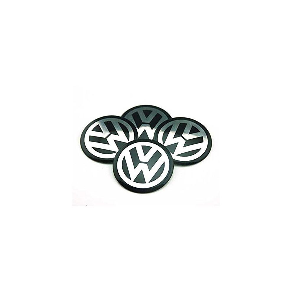 Черные Накладки Наклейки Эмблемы VW Алюминиевый Тисненый Логотип 90 мм (4 шт.)