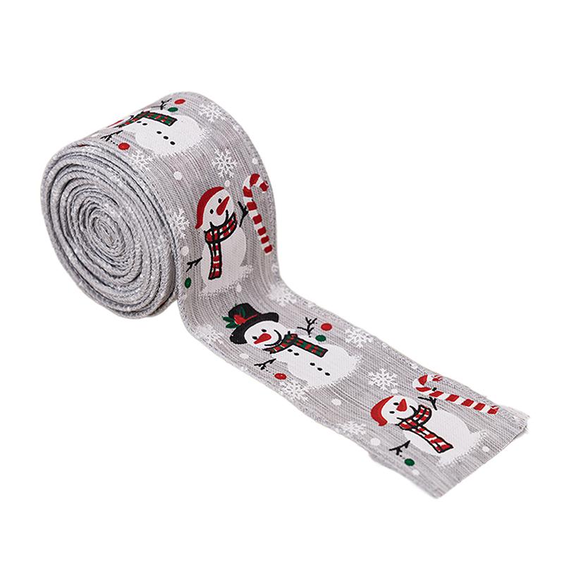 Рождественская лента Проволочная рождественская лента Лента со снеговиком Для рождественской елки Упаковка подарков Поделки Венок Гирлянда Бант Декор