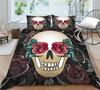 Bedding Set 3D Skull Print Home Bed Cover Homes Bedclothes Pillowcase Breathable Warm Comforter Duvet Covers