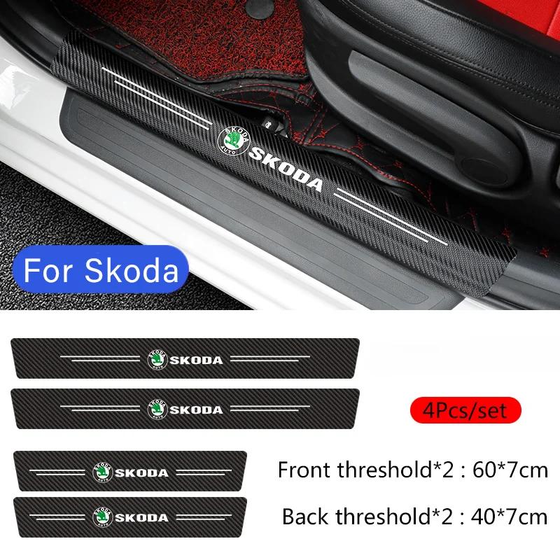 wzvbd3 Car Exterior Door Threshold Sticker for Skoda Octavia A7 Tour Superb Kamiq Rapid Kodiaq Fabia 2 Yeti Karoq Kodiak Bumper Strip