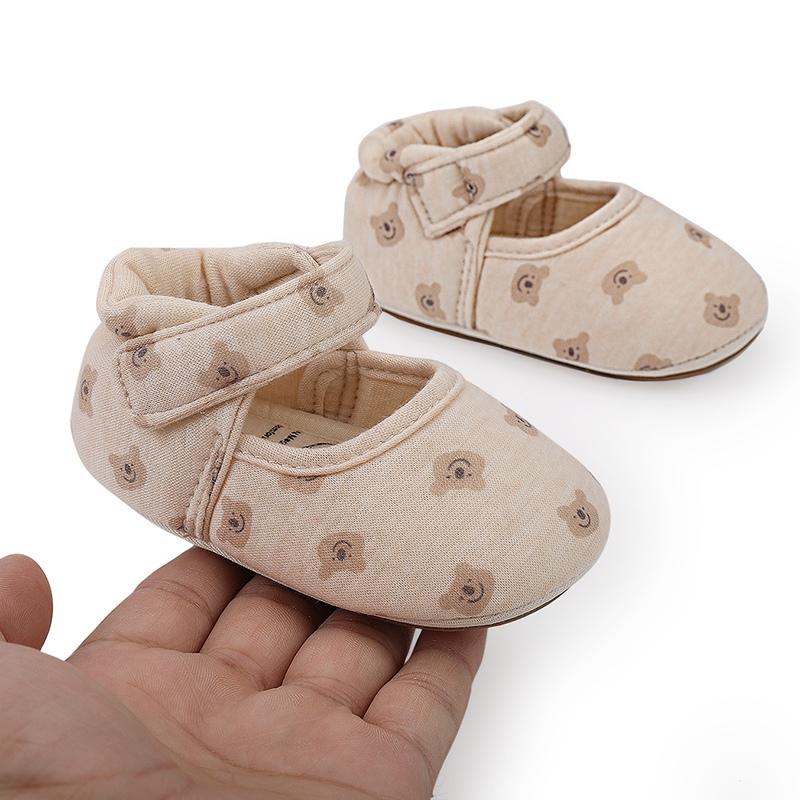 Детская весенне-летняя милая удобная нескользящая обувь с мягкой подошвой и принтом медведя, повседневная обувь