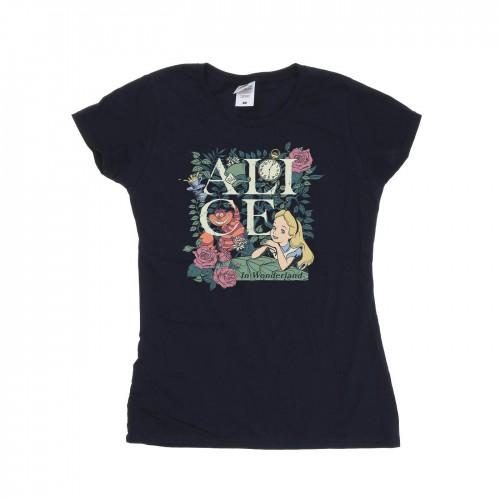 Disney Womens/Ladies Alice In Wonderland Leafy Garden Cotton T-Shirt