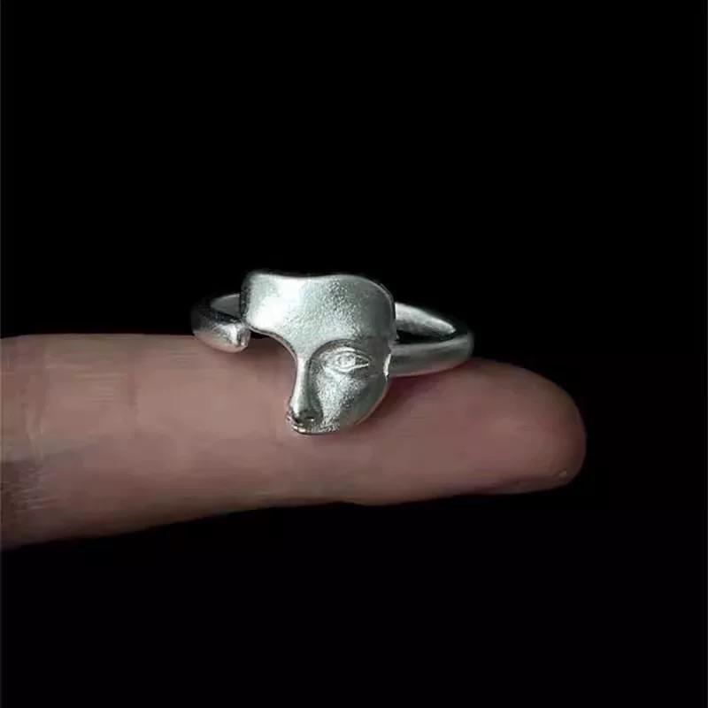 Креативные Мистические Маскированные Лица Открытые Кольца для Женщин Мужчин Готический Стиль Личность Регулируемые Кольца Ювелирные Изделия Подарок