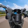 SEAMETAL 2 In 1 Motorcycle Stroller Cup Holder Phone Holder 360° Rotation Adjustable Universal for Bike Wheelchair Bicycle Rack