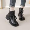 2025 Autumn Early Winter Genuine Leather Shoes Women Ankle Boots Soft Fashion Brand Ladies Party Shoes Plus Size 41 Beige Black