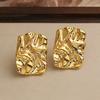 Folded Irregular Square Earrings Simple Metal Stud Earrings Fashion Niche Temperament Earrings