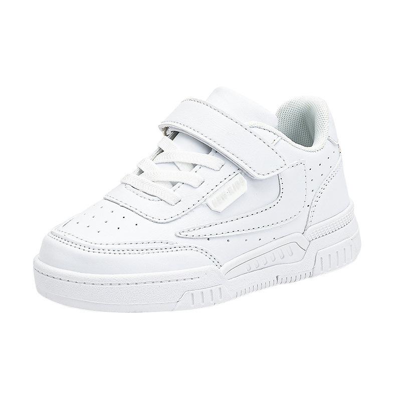 2025 New Boys Children Wear-resistant Small White Shoes Classmates Casual Sports Shoes Girls Leather Soft Baseplate Shoes
