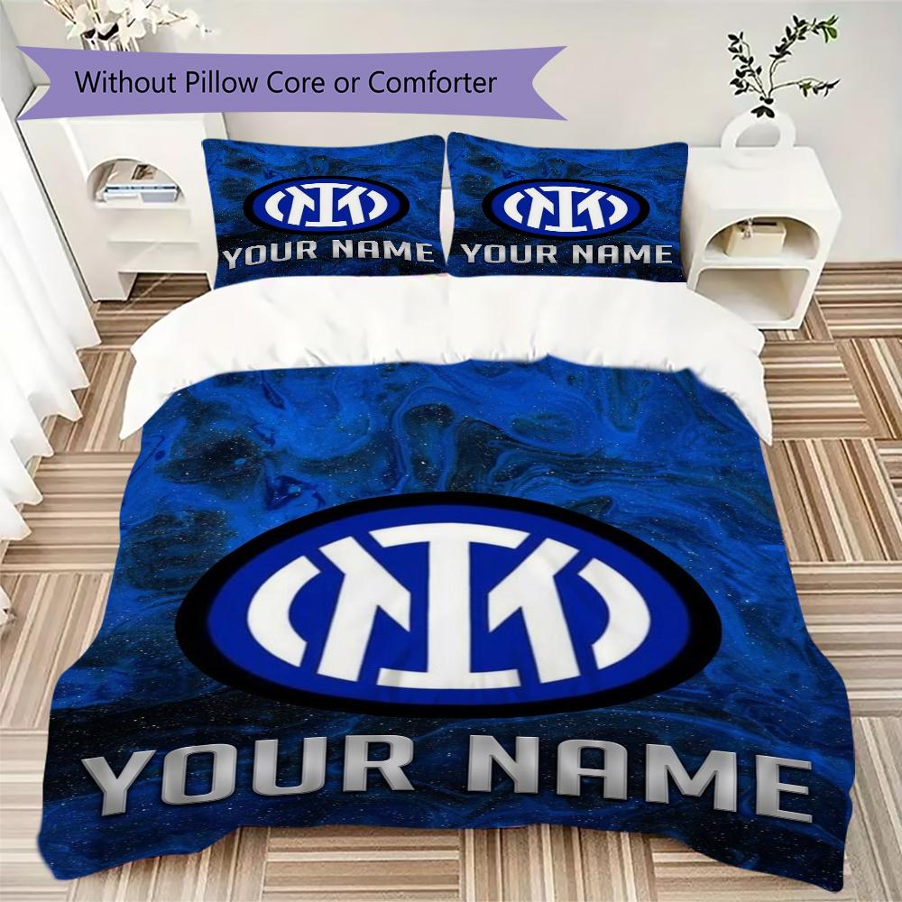 Custom Name Inter Milan Bedding,Quilt Set Quilt Cover Pillowcase Home Birthday Gift(1 * duvet cover + 2 * pillowcase, without core)_xia