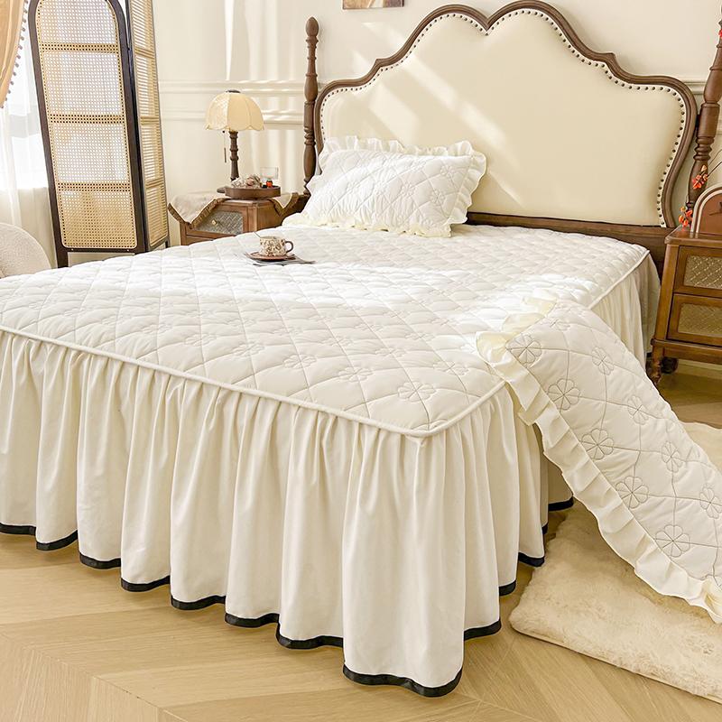 Однотонный подзор для кровати, простое постельное белье с резинкой, домашнее покрывало, мягкое покрывало, faldones de cama (Нет наволочки)
