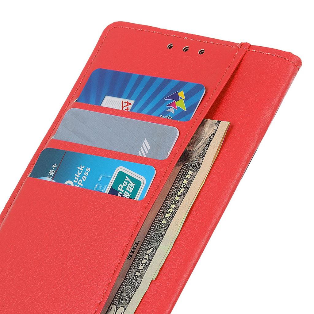 For Motorola Edge 50 5G Wallet Case PU Leather Phone Cover Litchi Texture