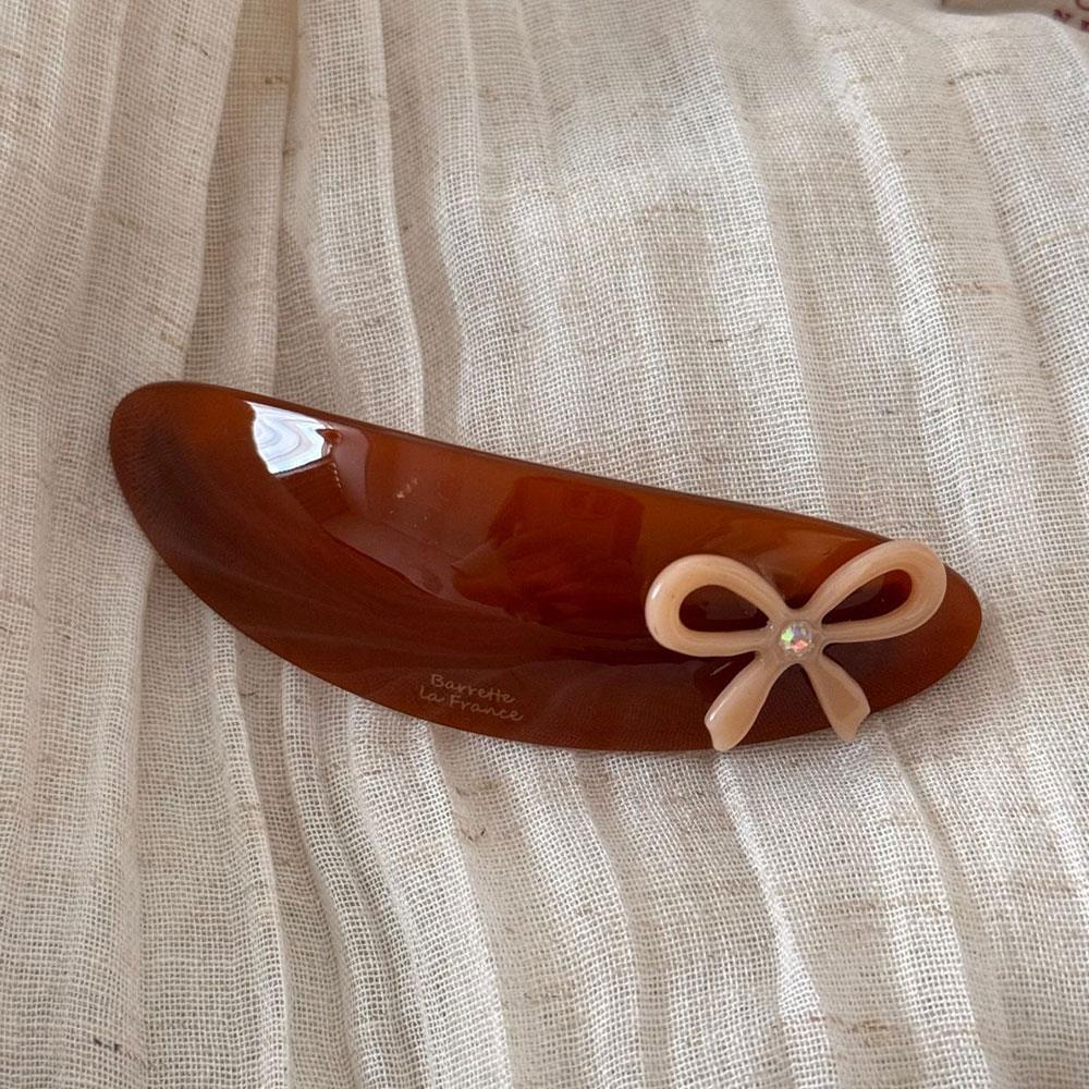 Vintage High-Grade Acetate Spring Clip Women Girls Korean Low Ponytail Hairpin Bowknot Temperament Hair Clip Hair Accessories