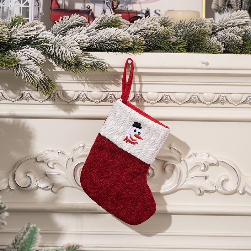 Creative Christmas Decorations Red Knitted Alphabet Embroidered Christmas Socks Color DIY Name Gift Socks