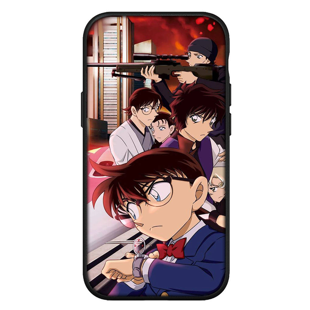 Чехол для iPhone 16 15 Xiaomi Redmi Note 14 13 12 11 Pro Max X 8 9 16e Samsung Galaxy S25 S24 S23 Moto A4 OPPO Huawei Аниме Детектив Конан Чехол для телефона