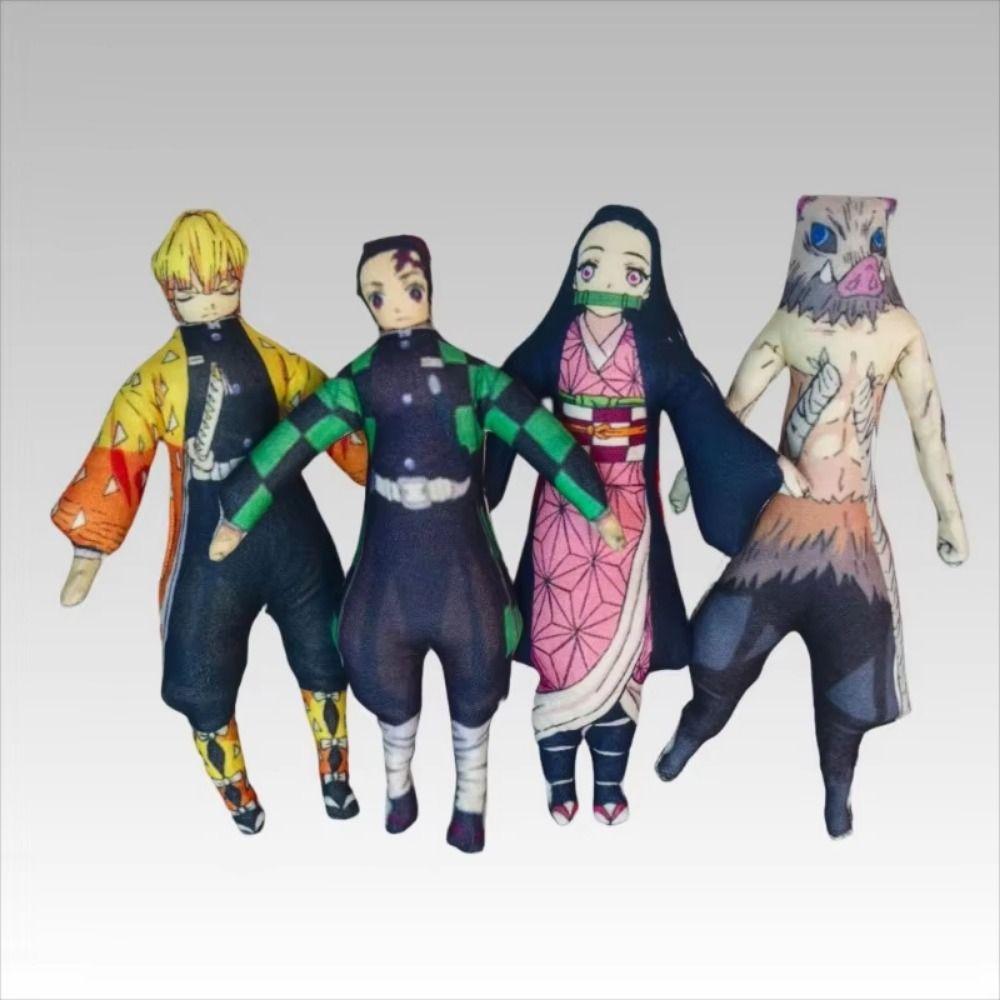 Anime Demon Slayer Stuffed Doll Tomioka Giyu Kamado Tanjirou Kamado Nezuko Agatsuma Zenitsu Twistable Shape Plush Toy Figure
