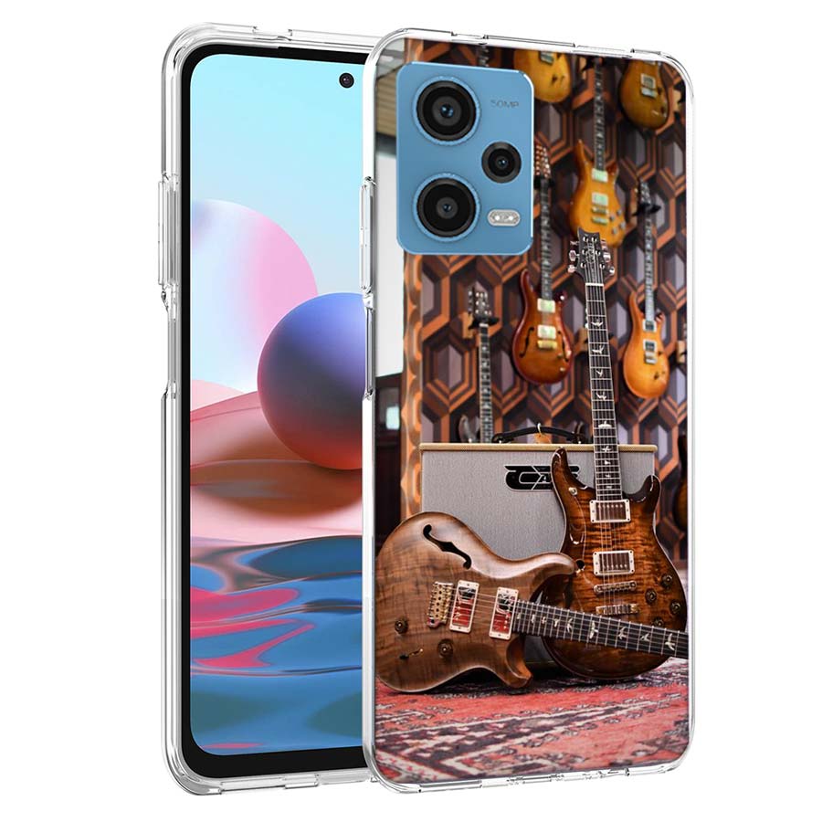 Ретро рок-музыка Электрогитара Чехол для телефона Для Redmi Note 13 12 14 15 Pro Plus 13R 11 11T 11E 11S 10 Pro 10S 9 9S Чехол Cell Cl