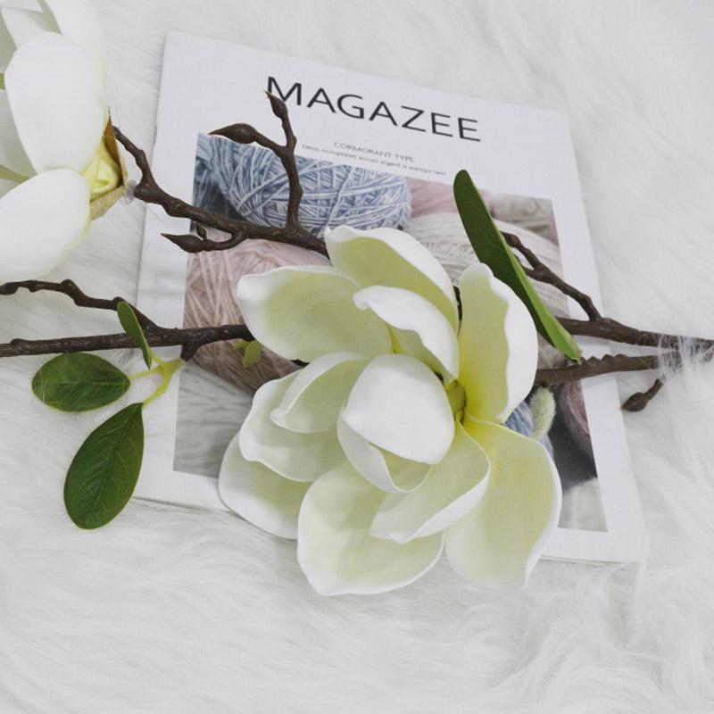 3 головки искусственных цветов магнолии Real Touch орхидеи букет имитация цветов ветка свадебное украшение для дома подарок