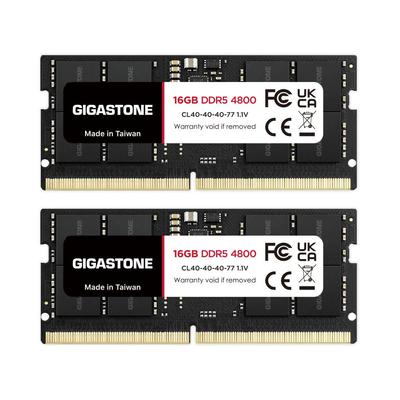 Оперативная память GIGASTONE 16 ГБ x 2 DDR5 4800 МГц SODIMM 262-контактный небуферизованный высокопроизводительный модуль памяти для ноутбуков Только для ноутбуков [Высокий]
