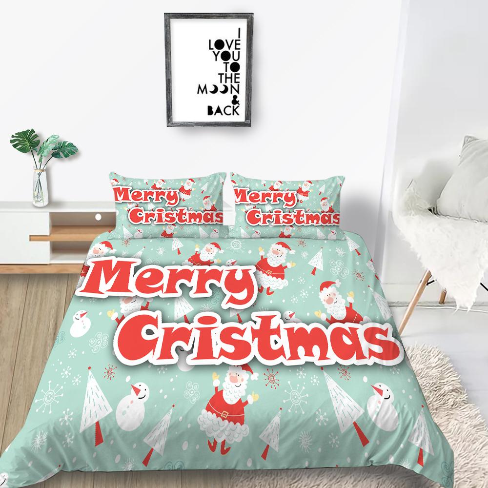 Рождественский комплект домашнего постельного белья, полноразмерное одеяло и наволочка для спальни, 2/3, мягкий моющийся домашний декор