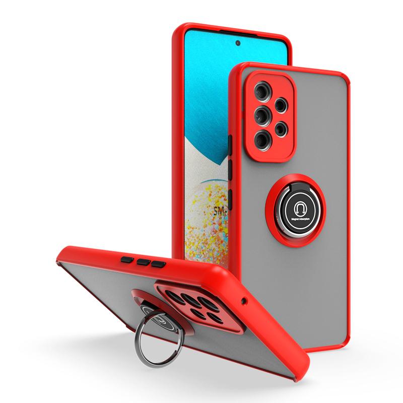 KEYSION Матовый чехол для Samsung A53 A33 A73 5G A23 A13, прозрачная противоударная задняя крышка с кольцом-подставкой для телефона Galaxy A52S A72 A32