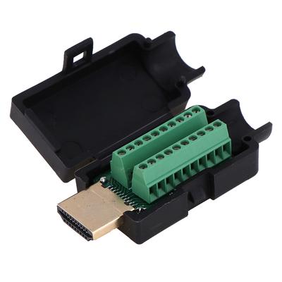 Разъем HDMI 19P Male Breakout Terminals Solderless Connector With Cover