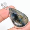Natural Labradorite Gemstone Handmade 925 Sterling Silver Pendant 2.17" b3V24