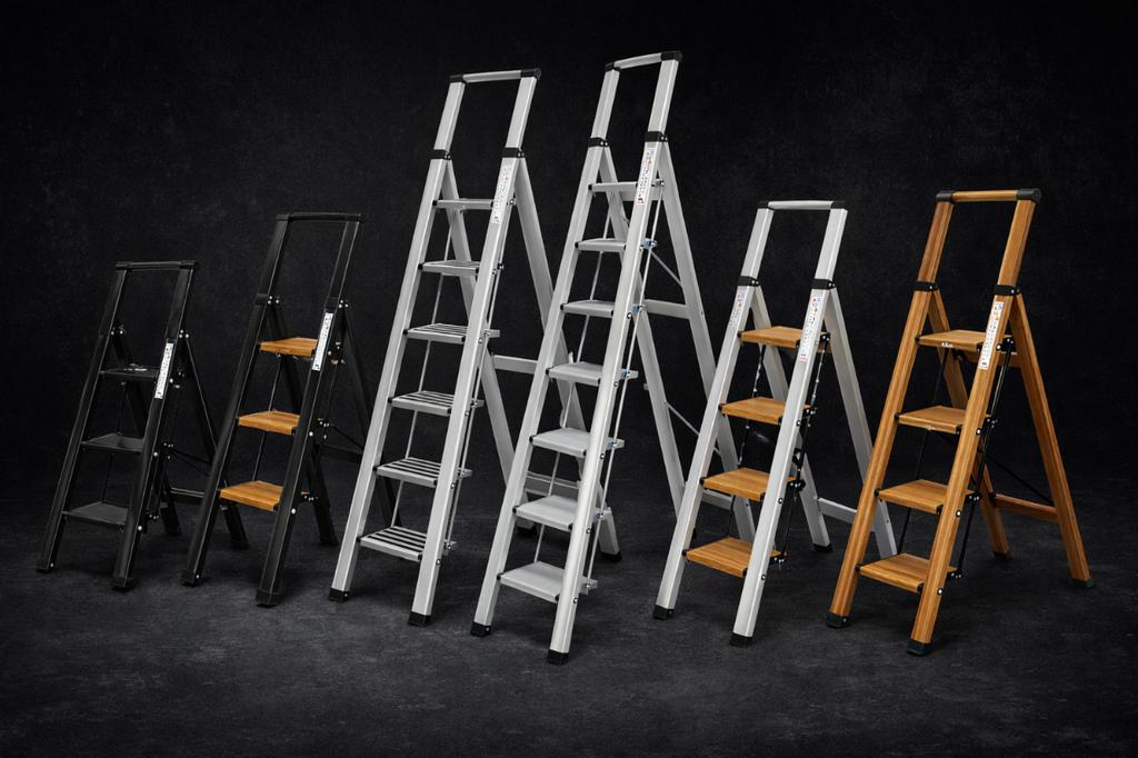 3-Step Folding Aluminum Home Ladder - Ililo Fit Bw Pro
