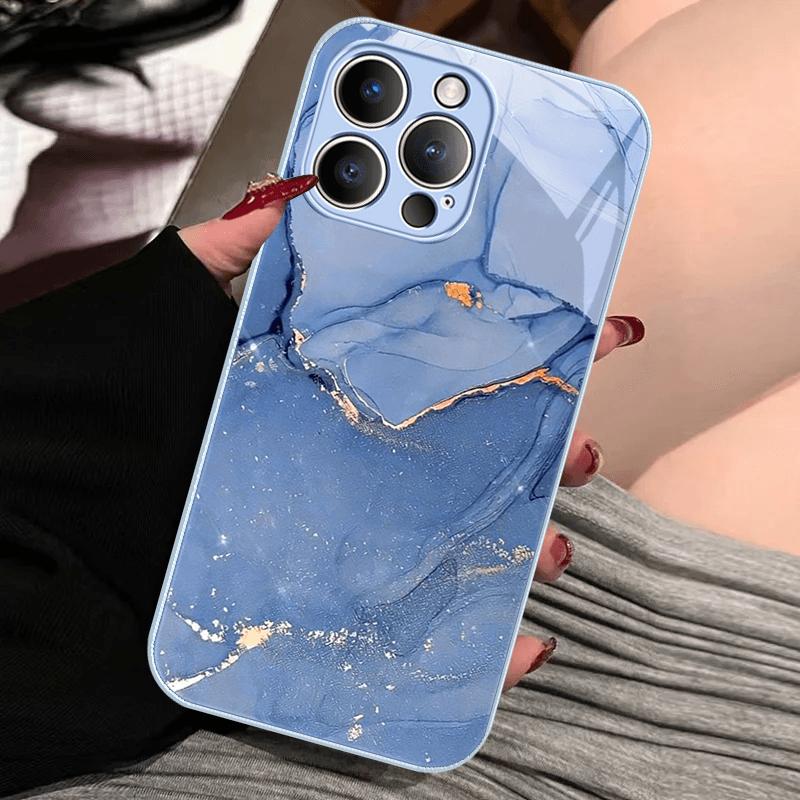 Роскошное закаленное стекло для чехла iPhone 16e iPhone16 Plus Жесткая ПК-стеклянная крышка для телефона для iPhone 14 15 11 Pro Max 12 13 Mini Бампер
