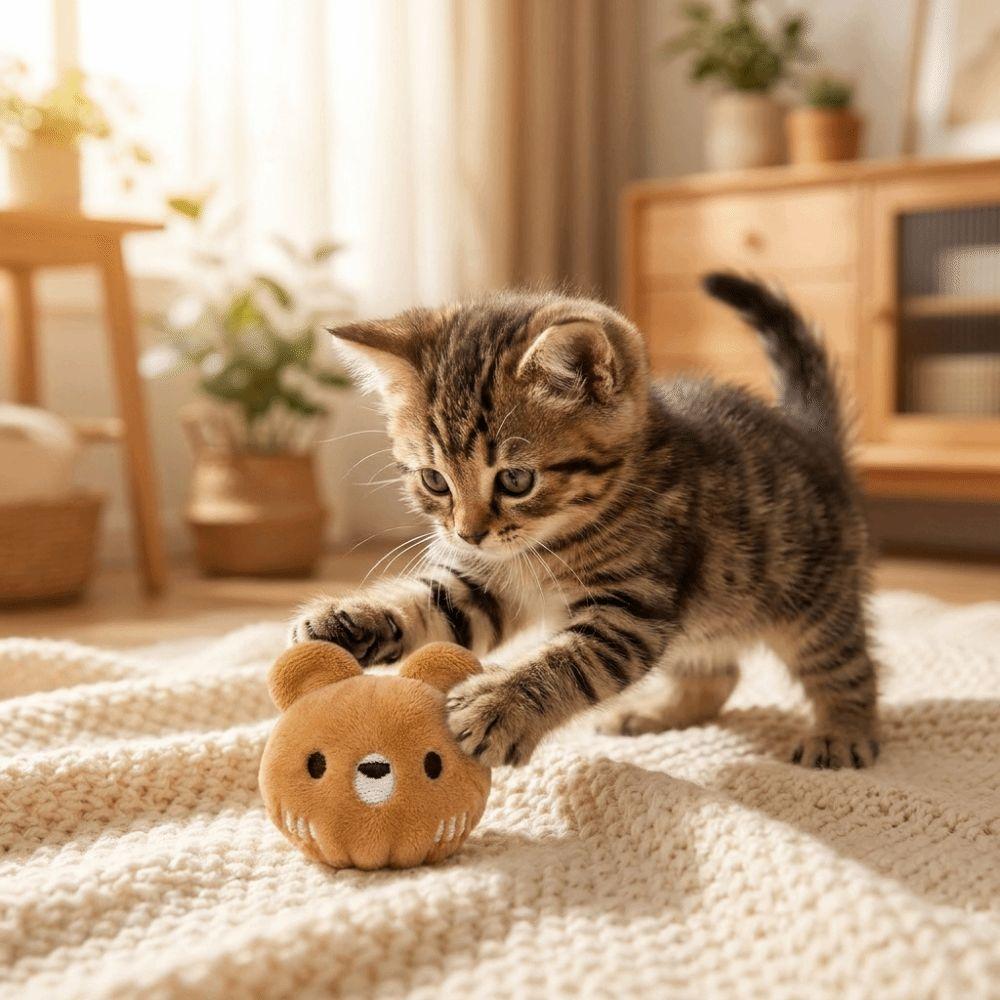 Bite Resistant Plush Dog Toy Ball Soft Squeaky Dog Toy Cute Dog Training Toy Ball Fetch Play