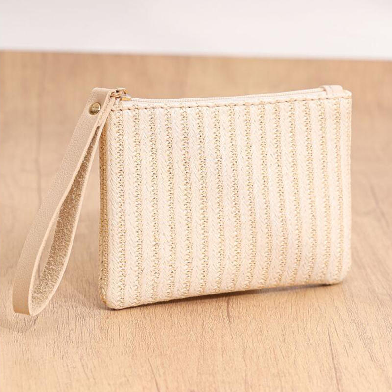 Женская летняя соломенная сумка с вертикальной полоской, новая мини-сумочка, кошелек, сумка для карт, женские клатчи и браслеты
