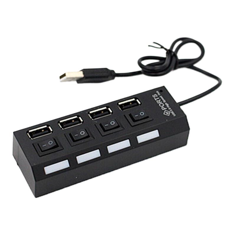 1Pcs 4-Port Usb Hub One To Four Splitter Hub Plug And Play Independent Switch Small Socket Hub Usb 4-Port Splitter For Laptops