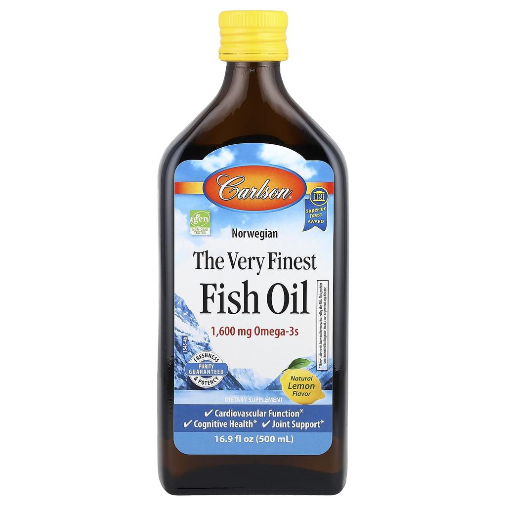 Carlson, Norwegian, premium fish oil, natural lemon flavor, 500 ml (1,600 mg)