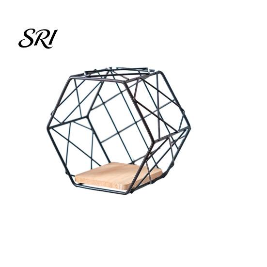 Decorative Wall Storage Shelf Large-Capacity Rack with Hexagonal Shape Art No Drill Display Stand Mounted for Living Room Layered