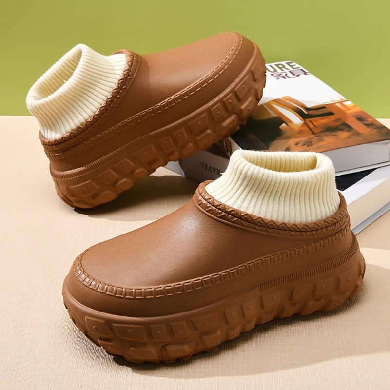 Men's Winter Warm Snow Boots Waterproof Faux Fur Lining Short Booties Faux Suede Outdoor Indoor House Slippers Shoes for Men Non-Slip Walking Loafers