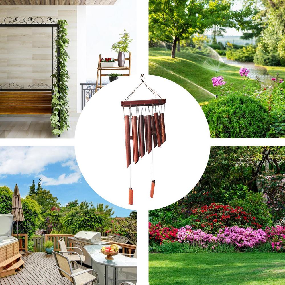 Wood Wind Chimes Wooden Windchimes For Indoor Handcrafted 12 Tube Wooden Chimes For Outdoors Creative Melody Home Decor For