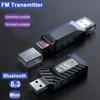 Автомобильный Bluetooth 5.3 FM Мини USB Передатчик Приемник со Светодиодным Дисплеем Громкая Связь Автокомплект Авто Беспроводной Аудио Для FM Радио