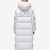 Fila Fusion Серия бейсбола Нашивка с буквой Модный длинный теплый пуховик с капюшоном Женская верхняя одежда Белый T11W242916FWT