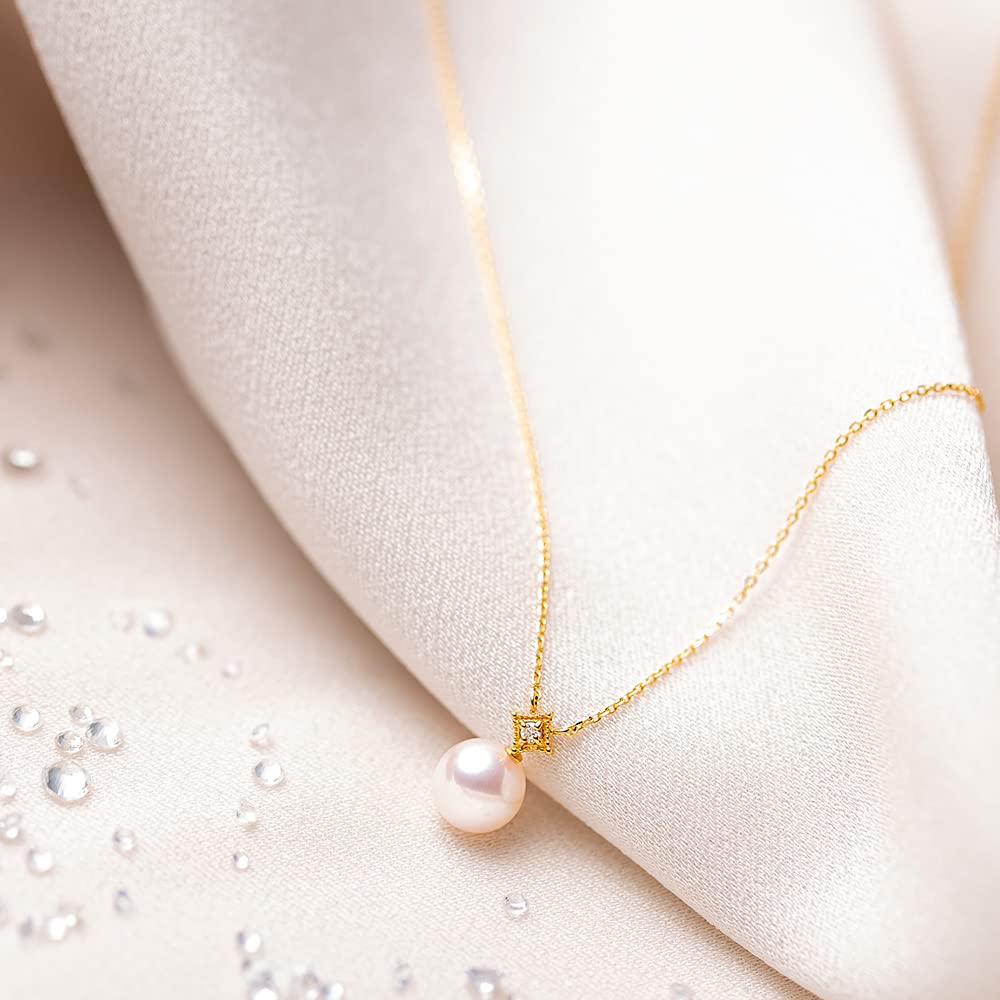 Кулон с жемчугом Wish K18 для женщин [Подарочная упаковка]