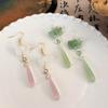 Простые китайские классические серьги Ретро серьги-капли воды с лотосом Серьги-подвески с лотосом Крючки для серег Ханфу