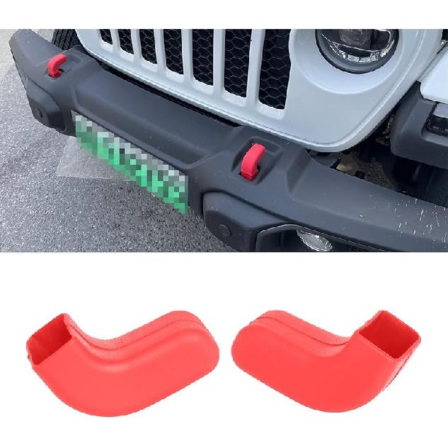 Blue Factory Bumper Tow Hook Covers Fit For Jeep Wrangler JK JL & Gladiator JT 2007- Front Bumper, Add Cushioned Grip To Tow Strap Recovery, Protect