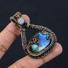Lavish Labradorite Gemstone Pure Copper Wire Wrapped Handmade Jewelry Pendant
