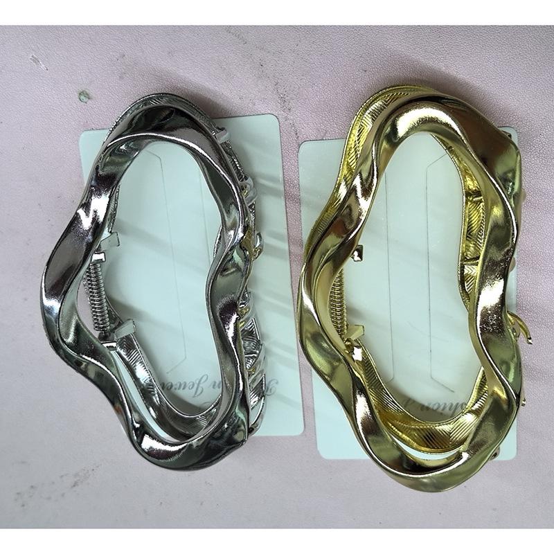 Sweet Cool Y2K Star & Heart Hammered Claw Hair Accessories - High-End Updo & Shark Clips