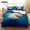 Shark Duvet Cover Set Microfiber Hawaiian Beach Theme Bedding Set Underwater Ocean Sea Themed Double Queen King Size Quilt Cover