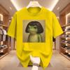 Funny Frog Pattern Pure Cotton Printed Unisexs And Unisexs Summer New Casual Loose Fashion Trend Street Style Round Neck Tshirt